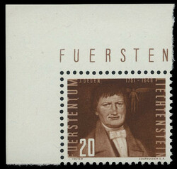 20 Rp. Jacob Degen, Farbe "b = dunkelrötlichbraun", postfrisches ...